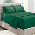 Hearth & Harbor Bed Sheets, Luxury Soft 6 Piece Bed Sheet Set Extra Deep Pocket Fitted Sheets Fits Mattress up to 21", Double Brushed Bedding Sheets & Pillowcases, Twin XL, Dark Green