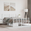 Modern Metal Bed Frame with Sturdy Steel Construction, Full Size Platform Base for Double Mattress, Minimalist White Design for Bedroom Decor, Easy Assembly