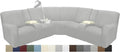 Reclining Sectional Couch Covers L Shape Waterproof Washable Recliner Sofa Cover for L Shaped Sectional Super Stretch Soft Corner Recliner Slipcovers (5 Seater 2 Console Cover, Silver Gray)