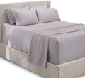 Hearth & Harbor Extra Deep Pocket Queen Sheets Sets - Fits Mattress 18-24 Inches Deep - Extra Deep Pocket Sheets - 6 Piece Queen Size - Light Lavender