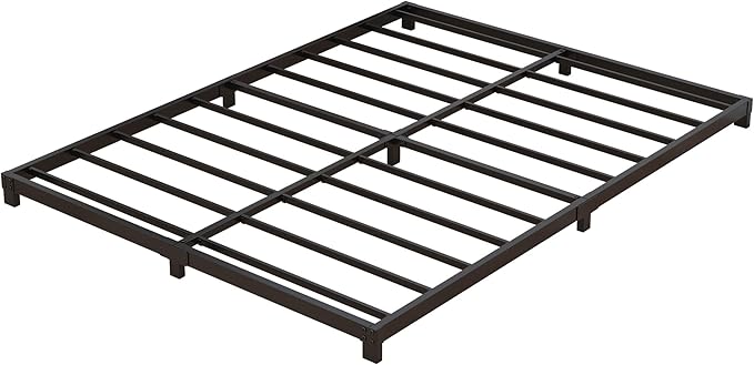 Nailsong 4 Inch Bed Frame Queen Size Low Profile, Queen Bed Frame No Box Spring Needed, Heavy Duty Metal, Easy Assembly, Black