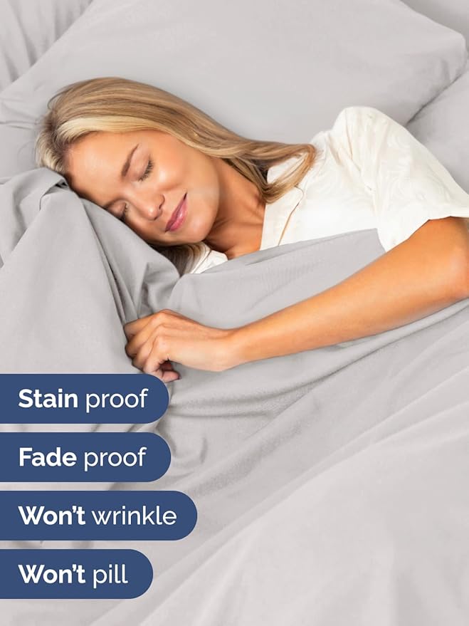 Extra Deep Cal King Sheet Set - 6 Piece Breathable and Cooling Sheets - Hotel Luxury Bedding for Women, Men, Kids & Teens - Easy Secure Fit - Soft and Wrinkle Free - Extra Deep Pockets - French Grey