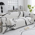 Black and White Double-Sided can Cover Chenille Sofa Towel Full Covers Cloth Four Seasons Universal Models Straight Row a Piece of Non-Slip Sets Cover (71 * 102 inch)