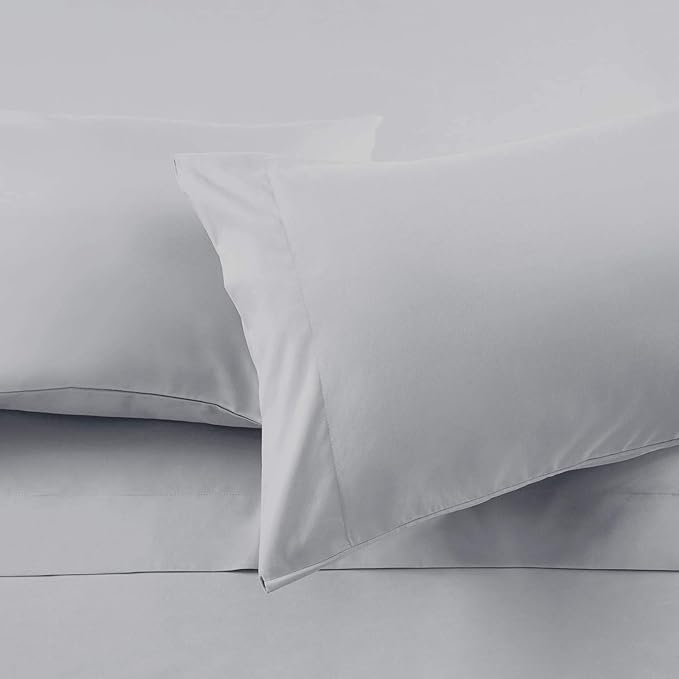 Ready To Rest Super Single Waterbed Sheets, 4 Piece Attached Sheet Set, Fits 18 Inch Deep Mattress, Brushed Microfiber, Ultra Soft and Lightweight (Light Grey)