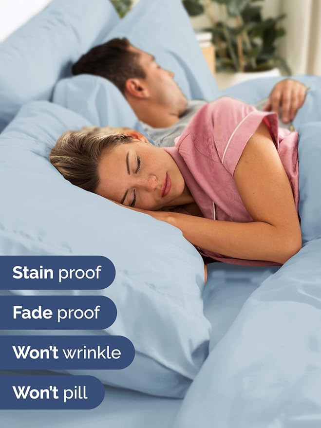 Extra Deep Twin XL Sheet Set - 4 Piece Breathable and Cooling Sheets - Hotel Luxury Bedding for Women, Men, Kids & Teens - Easy Secure Fit - Soft, Wrinkle Free & Comfy - Extra Deep Pockets - Sky Blue