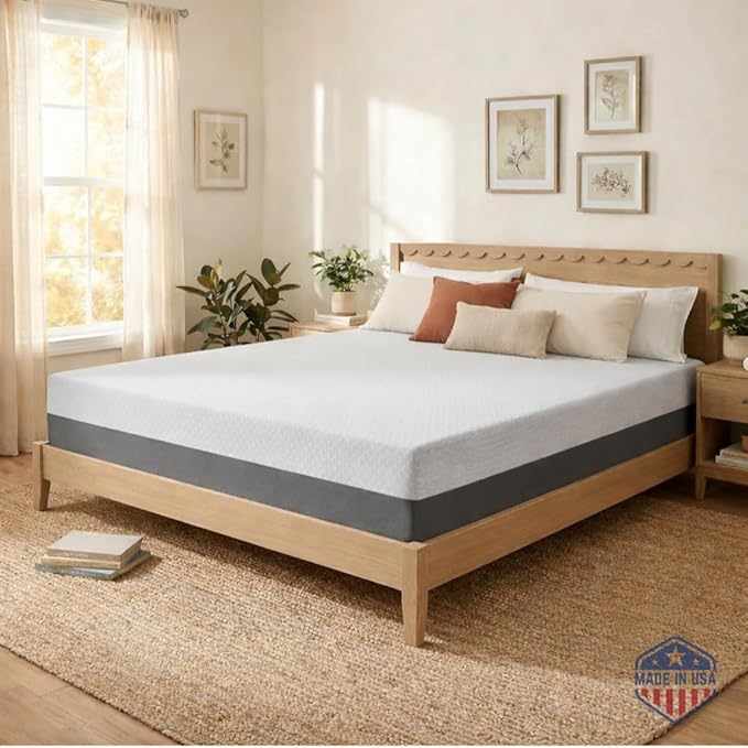 Celestial Sleep 10 Inch King Mattress, Made in The USA, CertiPUR-US®, Oeko-Tex®, and Fiberglass-Free™ Certified Cooling Bed, Gel Memory Foam Mattress in a Box - Medium