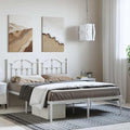 Bed Frame White Powder-Coated Steel King Size Bed Frame Bedroom Decor Bedroom Furniture for Hotels