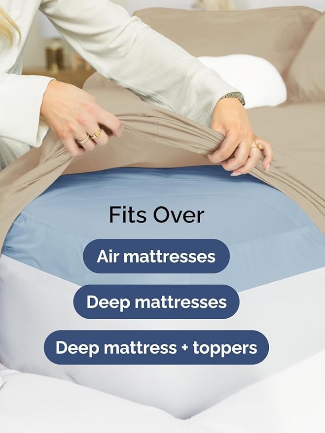 Extra Deep Twin Sheet Set - 4 Piece Breathable and Cooling Sheets - Hotel Luxury Bedding for Women, Men, Kids & Teens - Easy & Secure Fit - Soft, Wrinkle Free and Comfy - Extra Deep Pockets - Cream