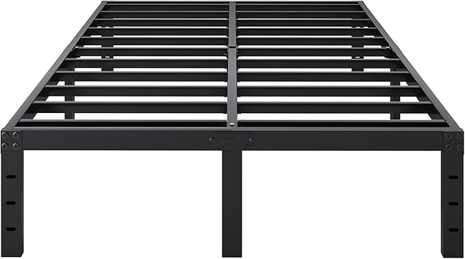 SHLAND King Size Bed Frame, 14 Inch Heavy Duty Metal Platform Bed Frame No Box Spring Needed, Mattress Foundation, Storage Space, No Noise, Easy Assembly