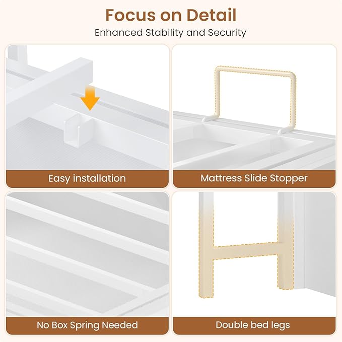 Hasuit Corner Full Lift Up Storage Bed Frame with Charging Station & LED Lights, Full Day Bed with Upholstered Headboard and Bookcase, Corner Beds with Hydraulic for Kids Teens Guests, White
