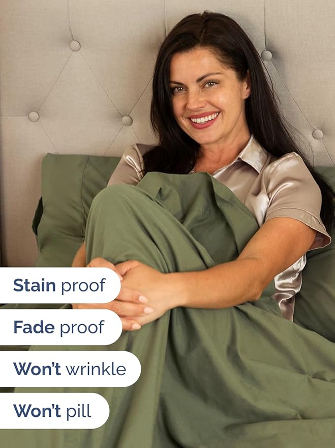 Extra Deep Split King Sheet Set - 7 Piece Breathable and Cooling Sheets - Hotel Luxury Bedding for Women, Men, Kids & Teens - Easy Secure Fit - Soft & Wrinkle Free - Extra Deep Pockets - Sage Green