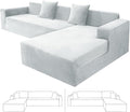 ZNSAYOTX 2026 Soft Velvet Sectional Couch Covers, Luxury Plush Slipcovers with Elastic Bottom for L Shape Sectional Sofa, 2 Pcs Pet Friendly Protector (3 Seat Couch + 2 Seat Chaise, Silver Grey)