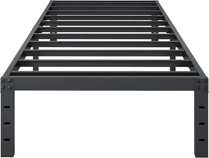 SHLAND Twin XL Bed Frames No Box Spring Needed, 14 Inch Metal Platform Bed Frame Mattress Foundation with Steel Slats Support, No Noise, Easy Assembly