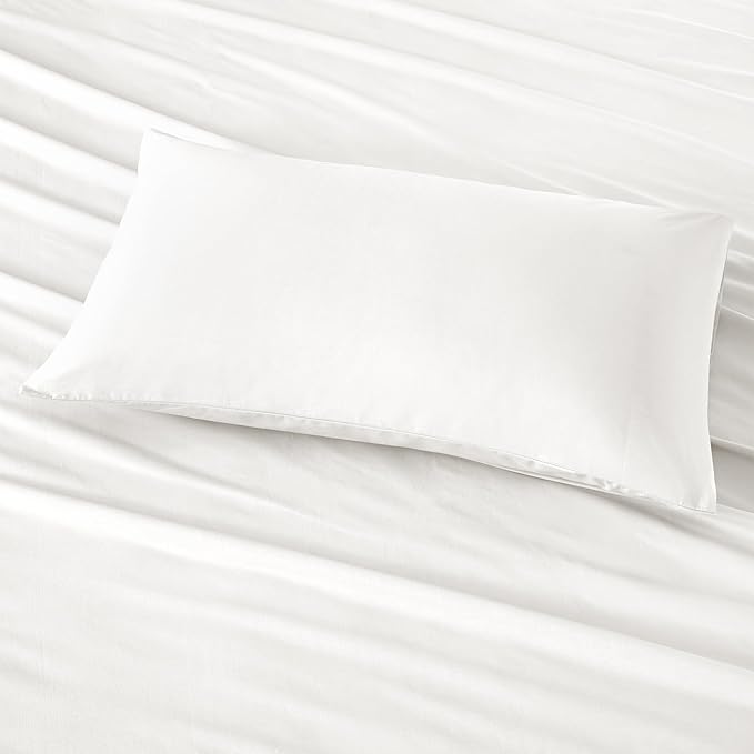 Comfort Spaces 100% Cotton Sheet Set Breathable, Lightweight, Soft with 14" Elastic Pocket Fits up to 16" Mattress, All Season Cozy Bedding, Matching Pillow Case, Queen White 4 Piece