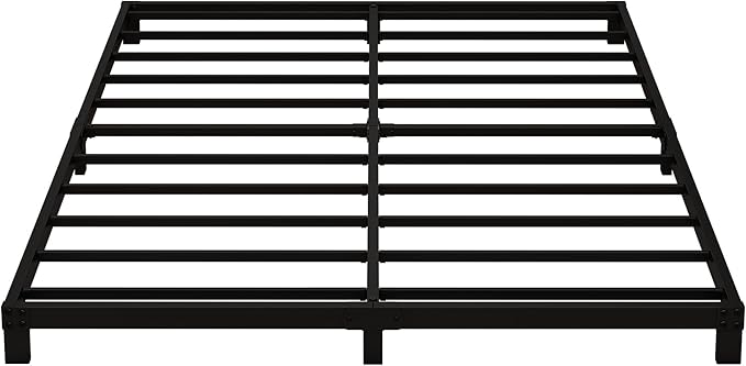 5 Inch Low Full Size Bed Frame Heavy Duty Metal Platform, No Box Spring Needed, Easy Assembly Mattress Foundation, No Noise, Black