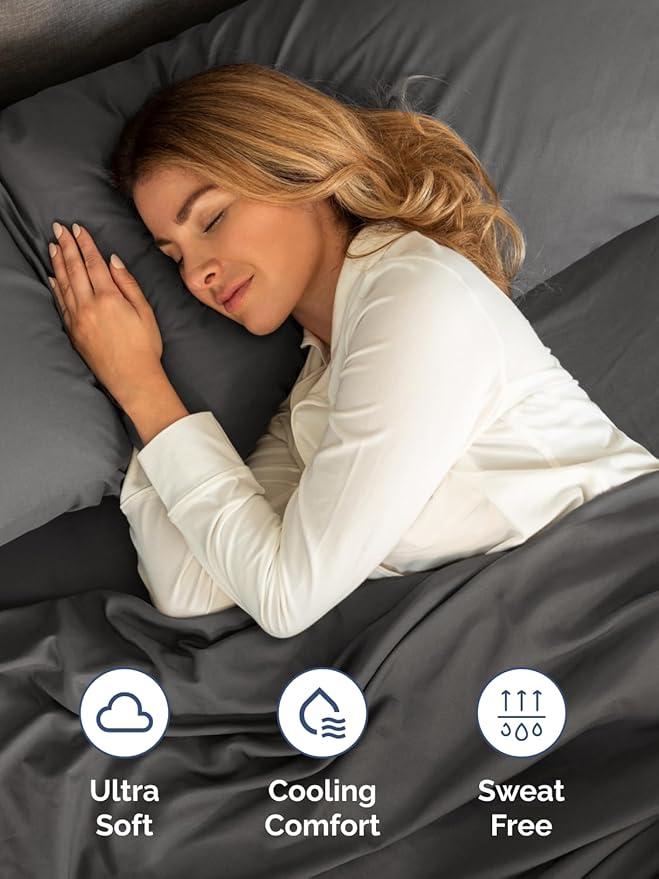 Extra Deep Twin XL Sheet Set - 4 Piece Breathable and Cooling Sheets - Hotel Luxury Bedding for Women, Men, Kids & Teens - Easy Secure Fit - Soft, Wrinkle Free & Comfy - Extra Deep Pockets - Charcoal