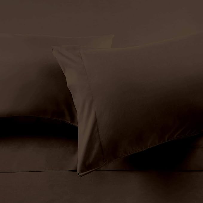 Ready To Rest Super Single Waterbed Sheets, 4 Piece Attached Sheet Set, Fits 12 Inch Deep Mattress, Brushed Microfiber, Ultra Soft and Lightweight (Chocolate)