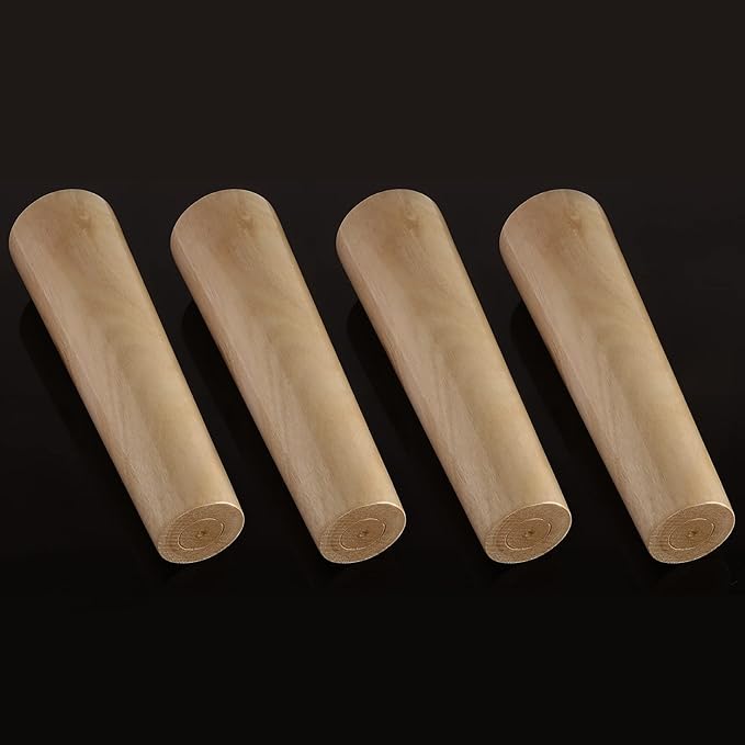 4pcs 7 Inch Wood Furniture Legs, Straight Conical Solid Wood Sofa Legs, Mid-Century Style Furniture Feet for Sofa Cabinet Table Cupboard Couch Ottoman Home DIY Projects