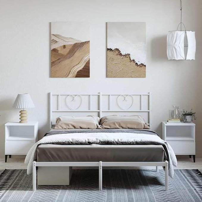 Classic Elegant Bed Frame with Robust Metal Construction, Reinforced Slats, Under-Bed Storage, and Supportive Headboard – No Box Spring Required