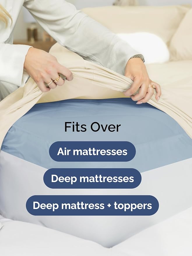 Extra Deep Twin XL Sheet Set - 4 Piece Breathable and Cooling Sheets - Hotel Luxury Bedding for Women, Men, Kids & Teens - Easy & Secure Fit - Soft and Wrinkle Free - Extra Deep Pockets - Off White