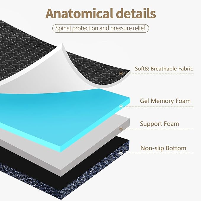 CYMULA Folding Mattress Queen Size, Memory Foam 6 inch Tri Portable Trifold Mattress Futon Topper Queen with Breathable & Washable Cover, Murphy Bed Guest Bed,Black (58"x75"x6")