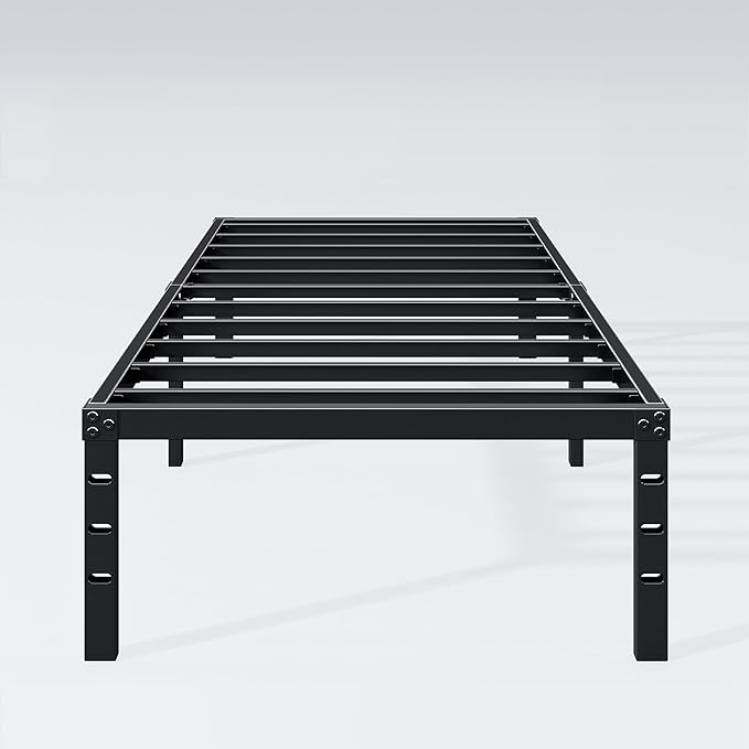 Hafenpo 14 Inch Twin Bed Frame - Sturdy Metal Platform Twin Size, No Box Spring Needed, Heavy Duty, Easy Assembly, Strong Bearing Capacity, Under Bed Storage, Black