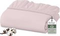 Royale Linens 100% Organic Cotton Fitted Sheet - Percale Weave - Super Soft Deep Pocket Bottom Sheets - Elastic Sheet Full Size - Full Fitted Sheets Only - (54"x75"+15", Lavender)