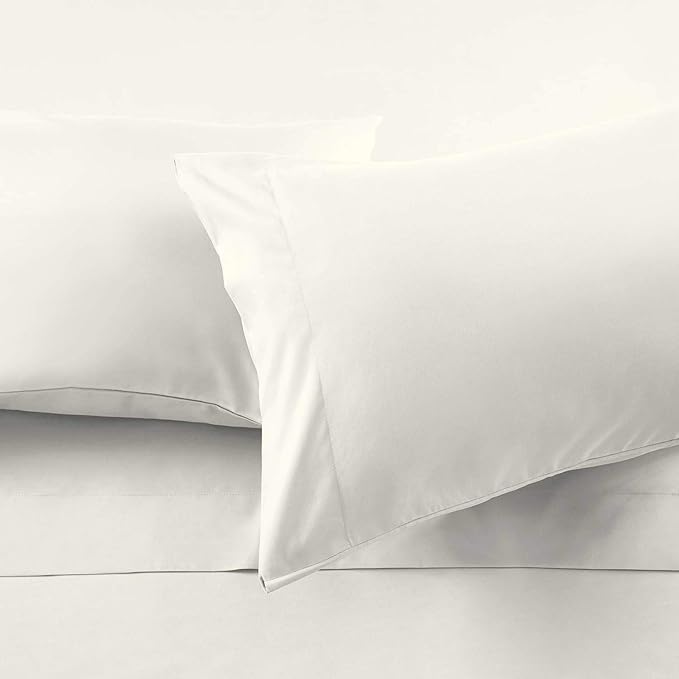 Ready To Rest Queen Waterbed Sheets, 4 Piece Attached Sheet Set, Fits 12 Inch Deep Mattress, Brushed Microfiber, Ultra Soft and Lightweight (Ivory)