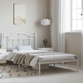 Bed Frame White Powder-Coated Steel Twin Bed Frame Rectangular Bedroom Furniture Bedroom Decor for bedrooms