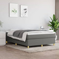 Bed Frame Dark Gray Bed Frame Furniture for Hotel Apartment 100% Polyester Fabric, Plywood, Engineered Wood