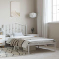 Modern Twin Metal Bed Frame with Headboard, 39.4x78.7 Inches, Sturdy Steel Platform Bed with Storage and Breathable Design for Small Spaces and Guest Rooms