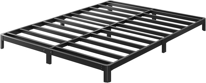 Yicensen 6 Inch Full Bed Frame Low Profile No Box Spring Needed, Heavy Duty Full Size Metal Platform Bed Frame with Rounded Corner Legs, Easy Assembly, Noise Free, Black
