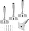 4pcs 6 Inch Furniture Legs, Straight Conical Metal Legs Chrome Mid-Century Style Furniture Feet for Sofa Cabinet Table Chair Cupboard Couch Ottoman Home DIY Projects