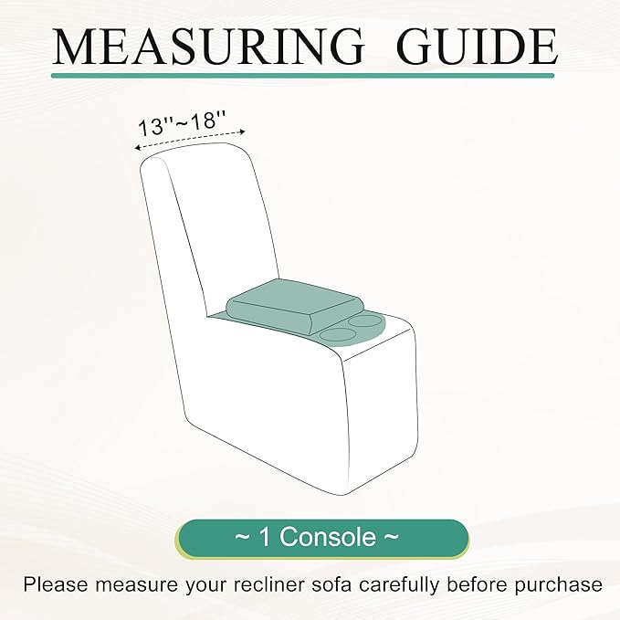 Waterproof Reclining Sectional Couch Covers Washable L Shaped Couch Cover for Sectionals Recliner Sofa Covers Stretch Corner Recliner Slipcovers for Dogs (Console Cover, Light Blue)