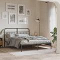 King Size Metal Bed Frame with Headboard, Sturdy Steel Construction, Matte Black Finish for Modern Bedroom Decor, Breathable Slats for Enhanced Airflow and