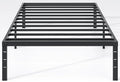 NEW JETO Metal Bed Frame,Twin Size Bed Frame with Storage Space,Heavy Duty Sturdy Mattress Foundation,Easy Assembly,No Box Spring Needed, Black,16 Inch,Twin