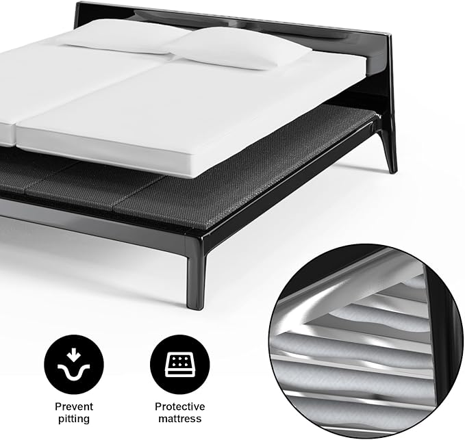 Light and Thin Bed, Large Double Bed 10MM, Folding Spring Box, Queen Size 60x80''No Assembly Required
