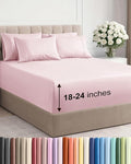 Extra Deep Cal King Sheet Set - 6 Piece Breathable and Cooling Sheets - Hotel Luxury Bedding for Women, Men, Kids & Teens - Easy Secure Fit - Soft & Wrinkle Free - Extra Deep Pockets - Lavender Pink