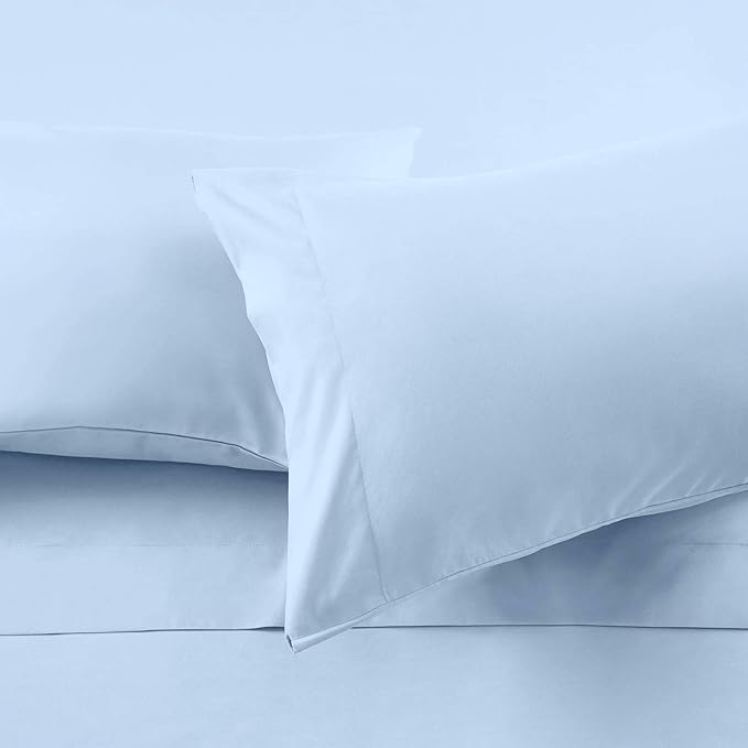 Ready To Rest Super Single Waterbed Sheets, 4 Piece Attached Sheet Set, Fits 15 Inch Deep Mattress, Brushed Microfiber, Ultra Soft and Lightweight (Light Blue)
