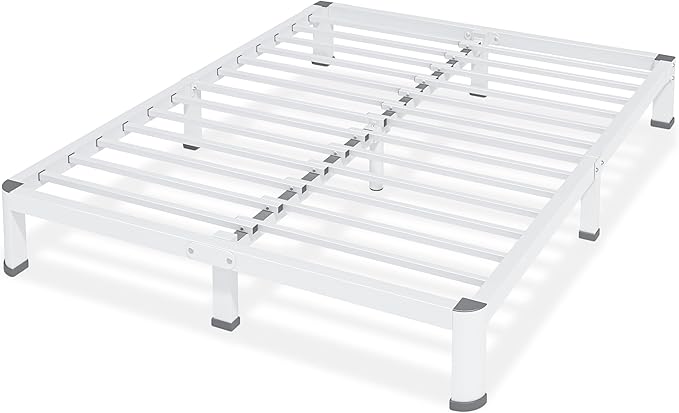 Superay 10 Inch King Size Metal Platform Bed Frame with Round Corners, Storage Space Under High Bed Frame-Heavy Duty Steel Slats Support, Noise Free - Easy Assembly - No Box Spring Needed, White