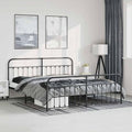 Bed Frame Black Powder-Coated Steel headboard Bed Frame Queen for Bedroom 72 x 83.9 in