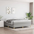 Bed Frame Light Grey Polyester, Plywood, Engineered Wood King Single Bed Double Bed for Bedroom Apartment
