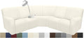 Waterproof Reclining Sectional Couch Covers Washable L Shaped Couch Cover for Sectionals Recliner Sofa Covers Stretch Corner Recliner Slipcovers for Dogs (5 Seater Cover, Cream)