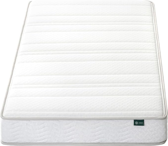 Zinus 6 Inch Foam and Spring Hybrid Mattress [New Version], Twin, Medium Firmness, Durable Support, Certified Safe Foams & Fabric, Mattress in A Box, White