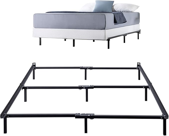 Zinus Michelle Compack 9-Leg Support Bed Frame, for Box Spring and Mattress Set, King, Black (AZ-SBF-07K)