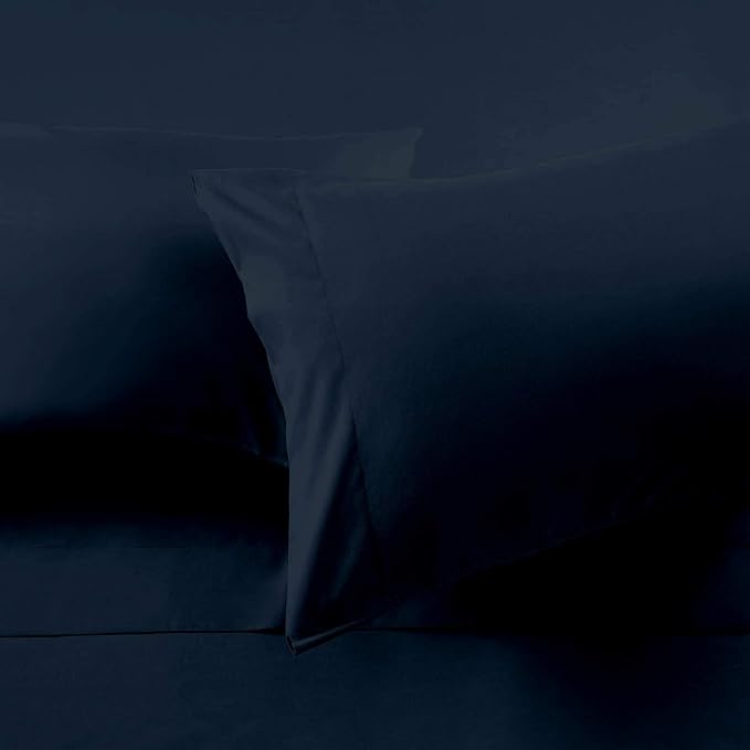 Ready To Rest Queen Waterbed Sheets, 4 Piece Attached Sheet Set, Fits 12 Inch Deep Mattress, Brushed Microfiber, Ultra Soft and Lightweight (Navy Blue)
