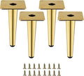 Gold Metal Furniture Legs Heavy Duty Straight Furniture Feet DIY Modern Replacement Legs for Cabinet Sofa Couch Chair-Set of 4 (Gold, 6")