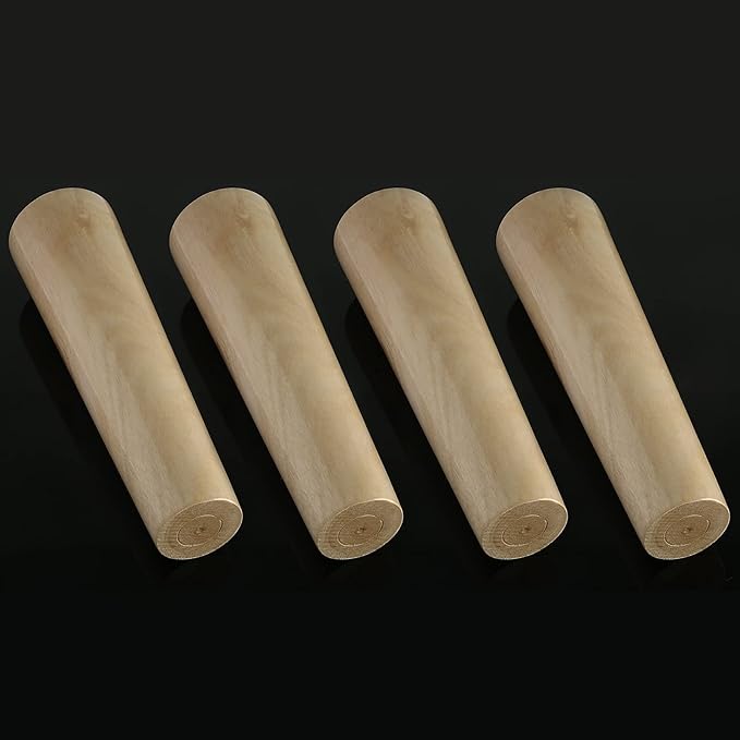 4pcs 8 Inch Wood Furniture Legs, Straight Conical Solid Wood Sofa Legs, Mid-Century Style Furniture Feet for Sofa Cabinet Table Cupboard Couch Ottoman Home DIY Projects