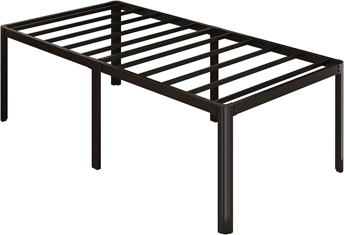 Yicensen 22 Inch High Twin Bed Frames with Rounded Corner Legs, Heavy Duty Metal Twin Size Platform Bed Frame No Box Spring Needed, Easy Assembly, Noise Free, Black