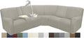 Reclining Sectional Couch Covers L Shape Waterproof Washable Recliner Sofa Cover for L Shaped Sectional Super Stretch Soft Corner Recliner Slipcovers (5 Seater 1 Console Cover, Light Khaki)